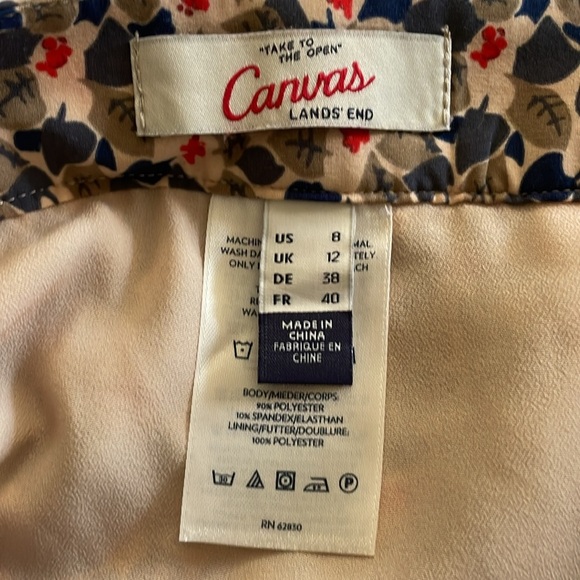 Land's End Canvas Brand Fully Lined Floral Print Mini Skirt - Picture 7 of 7